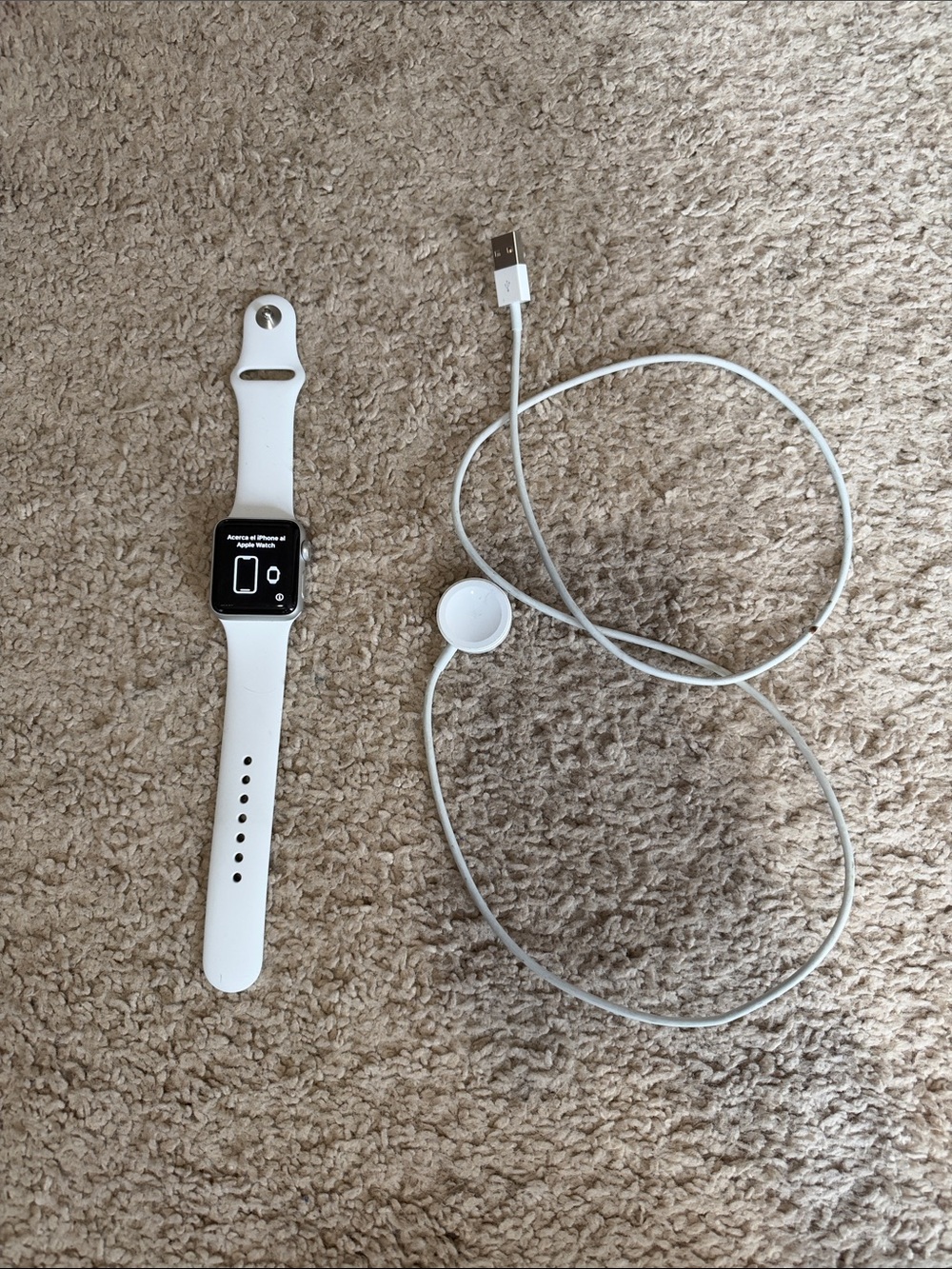 Apple Watch with White Sport Band - White